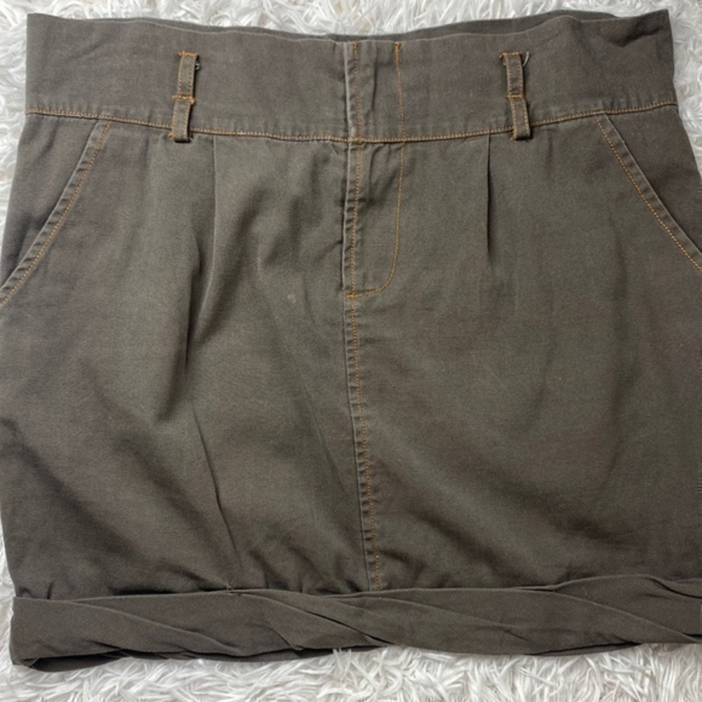 Funktional Brown Rolled Hem Mini Skirt Sz 6